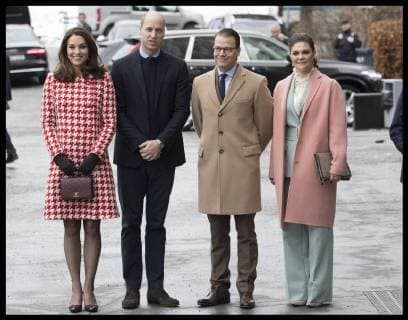 Entertainment Bilder der Woche Themen der Woche Bilder des Tages . 31 01 2018. Stockholm, Sweden. The Duke and Duchess of Cambridge and Crown Princess Victoria and Prince Daniel arrive at the Karolinska Institute in Stockholm on day two of their Royal Tour to Sweden & Norway.  xStephenxLockx xi-Imagesx IIM-16844-0078