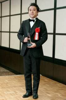 Japanese actor Tsuyoshi Muro poses for the cameras during the Elan d Or Award ceremony on February 1, 2018, Tokyo, Japan. The award organized by the All Nippon Producers Association (ANPA) recognizes outstanding actors, movies and TV dramas.  (gxta_elandor019)