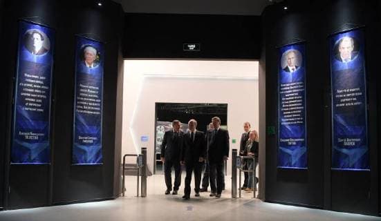 VOLGOGRAD, RUSSIA â€“ FEBRUARY 2, 2018: Volgograd Region Governor Andrei Bocharov, Russia s President Vladimir Putin, and Russia s Special Presidential Envoy for Environmental Protection, Ecology and Transport, Sergei Ivanov (L-R) visit the Russia My History museum. Alexei Druzhinin Russian Presidential Press and Information Office TASS  TS072081