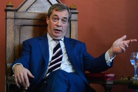 February 2, 2018 - Dublin, Ireland - Nigel Farage, a British politician and the former leader of the UK Independence Party, takes part in a Quastions and Answers meeting with students at Trinity College Historical Society on Anglo-Irish relations and the future of Europe. .On Friday, 2 February 2018, in Dublin, Ireland. Dublin Ireland  - ZUMAn230 20180202_zaa_n230_419 Copyright: xArturxWidakx
