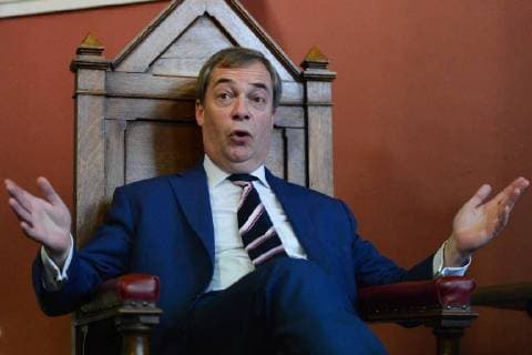 February 2, 2018 - Dublin, Ireland - Nigel Farage, a British politician and the former leader of the UK Independence Party, takes part in a Quastions and Answers meeting with students at Trinity College Historical Society on Anglo-Irish relations and the future of Europe. .On Friday, 2 February 2018, in Dublin, Ireland. Dublin Ireland  - ZUMAn230 20180202_zaa_n230_409 Copyright: xArturxWidakx