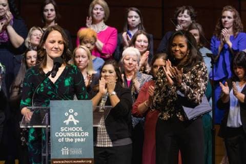 February 2, 2018 - Washington, DC, United States - Kristen Perry of Chicago, Ill., received the 2018 School Counselor of the Year award, at the John F. Kennedy Center for the Performing Arts in Washington, D.C., on Friday, Feb. 2, 2018. ( ) Washington United States - ZUMAn230 20180202_zaa_n230_360 Copyright: xCherissxMayx