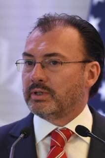 Treffen der nordamerikanischen Außenminister in Mexico City February 2, 2018 - Mexico City, Mexico, Mexico - Minister of Foreign Affairs of Mexico Luis Videgaray is seen speaking during a press conference of North American Foreign Ministers Meeting at Foreign Affair on February 02, 2018 in Mexico City, Mexico Mexico City Mexico  - ZUMAn230 20180202_zaa_n230_505 Copyright: xCarlosxTischlerx