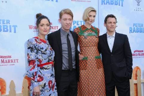 03 February 2018 - Los Angeles, California - Rose Byrne, Domhnall Gleeson, Elizabeth Debicki, Will Gluck. Peter Rabbit Los Angeles Premiere held at The Grove. Photo Credit: Birdie Thompson AdMedia 223949 2018-02-03 CA Los Angeles Etats-Unis  Copyright: xAdMediax STAR_223949_020