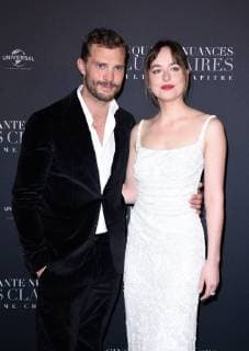 Fifty Shades of Grey 3 Premiere in Paris Jamie Dornan ( acteur ) - Dakota Johnson ( actrice ) lors du photocall pour l avant premiere du film 50 NUANCES PLUS CLAIRES a Paris CELEBRITES : Avant premiere du film 50 NUANCES PLUS CLAIRES - Paris - 06 02 2018 FedericoPestellini Panoramic 