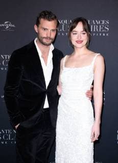 Fifty Shades of Grey 3 Premiere in Paris Jamie Dornan ( acteur ) - Dakota Johnson ( actrice ) lors du photocall pour l avant premiere du film 50 NUANCES PLUS CLAIRES a Paris CELEBRITES : Avant premiere du film 50 NUANCES PLUS CLAIRES - Paris - 06 02 2018 FedericoPestellini Panoramic 