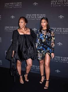 Fifty Shades of Grey 3 Premiere in Paris Marjorie Harvey et sa fille Lori lors du photocall pour l avant premiere du film 50 NUANCES PLUS CLAIRES a Paris CELEBRITES : Avant premiere du film 50 NUANCES PLUS CLAIRES - Paris - 06 02 2018 FedericoPestellini Panoramic 