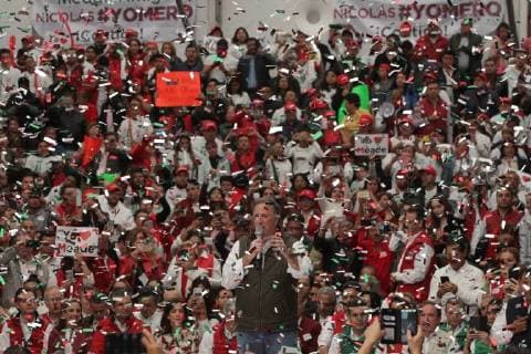 Candidate of the Institutional Revolutionary Party (PRI) in the next presidential elections Jose Antonio Meade (C) participates in an event to close the pre-campaign in Tlalnepantla, State of Mexico, Mexico, 11 February 2018. Candidate of the Institutional Revolutionary Party participates in the closing ceremony of the pre-campaign !ACHTUNG: NUR REDAKTIONELLE NUTZUNG!  Copyright: xMarioxGuzmánx MEX25 20180211-636539745612519877