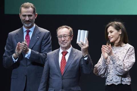 February 12, 2018 - Mostoles, Madrid, Spain - King Felipe VI of Spain, Queen Letizia of Spain attend Delivery of the National Innovation and Design Awards 2017 at Teatro del Bosque on February 12, 2018 in Mostoles, Spain Mostoles Spain  - ZUMAg15_ 20180212_zaf_g15_006 Copyright: xJackxAbuinx