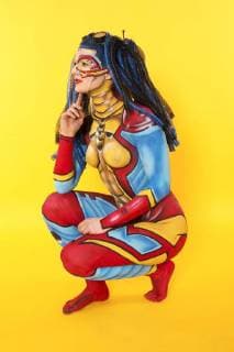 GEEK ART - Bodypainting meets SciFi, Fantasy and more: Hulk vs Iron Quinn Photoshooting mit Model Sarah als Iron Quinn im Fotostudio Schubert. Niedernwöhren, 13.02.2018 - Ein Projekt des Fotografen Tschiponnique Skupin und des Bodypainters und Transformakers Enrico Lein