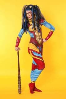 GEEK ART - Bodypainting meets SciFi, Fantasy and more: Hulk vs Iron Quinn Photoshooting mit Model Sarah als Iron Quinn im Fotostudio Schubert. Niedernwöhren, 13.02.2018 - Ein Projekt des Fotografen Tschiponnique Skupin und des Bodypainters und Transformakers Enrico Lein