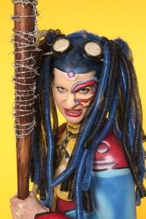 GEEK ART - Bodypainting meets SciFi, Fantasy and more: Hulk vs Iron Quinn Photoshooting mit Model Sarah als Iron Quinn im Fotostudio Schubert. Niedernwöhren, 13.02.2018 - Ein Projekt des Fotografen Tschiponnique Skupin und des Bodypainters und Transformakers Enrico Lein