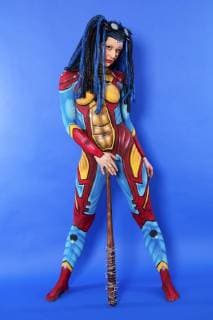 GEEK ART - Bodypainting meets SciFi, Fantasy and more: Hulk vs Iron Quinn Photoshooting mit Model Sarah als Iron Quinn im Fotostudio Schubert. Niedernwöhren, 13.02.2018 - Ein Projekt des Fotografen Tschiponnique Skupin und des Bodypainters und Transformakers Enrico Lein