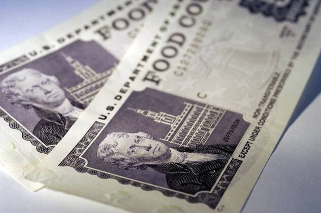 Trump proposes food delivery service for the poor Obsolete U.S. Dept. of Agriculture food coupons in the five dollar denomination circa 1995. The government has since phased out food coupons and has instituted an EBT system similar to bank debit cards.replacing half of the food stamp benefits received with a food delivery service tentatively called America s Harvest Box .(  RICHARDxB.xLEVINE