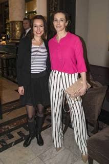 Maike von Bremen und Kristin Meyer bei der Verleihung des Blaue Blume Award 2018 im Restaurant Grosz. Berlin, 14.02.2018