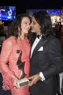 Christine Neubauer mit Freund Jose Campos beim Notte delle Stelle Premio Bacco 2018 während der Berlinale 2018 im Hotel Maritim. Berlin, 16.02.2018