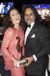 Christine Neubauer mit Freund Jose Campos beim Notte delle Stelle Premio Bacco 2018 während der Berlinale 2018 im Hotel Maritim. Berlin, 16.02.2018
