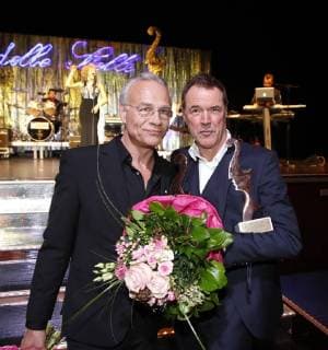 Preistraeger Klaus J. Behrendt, Sebastian Koch bei Notte delle Stelle 2018 im MARITIM Hotel Berlin.