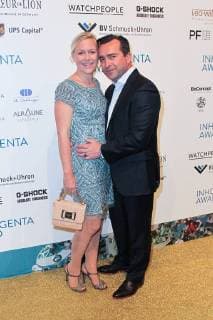 Andrea Muehlbauer mit Lebensgefaehrten Falk Raudies, Inhorgenta Award Munich 2018 im Postpalast in Muenchen am 18.02.2018
