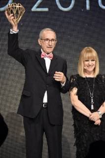 Gewinner Best Piece of Jewelry Jaime Moreno und Patricia Riekel bei der Verleihung des 2. Inhorgenta Award 2018 im Postpalast. München, 18.02.2018