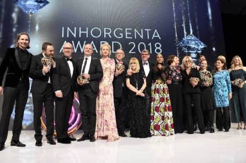 Gewinner Inhorgenta Award 2018 mit Jury bei der Verleihung des 2. Inhorgenta Award 2018 im Postpalast. München, 18.02.2018