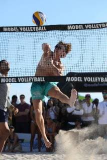 MIAMI BEACH, FL - FEBRUARY 18: Model Beach Volleyball Tournament takes places each year in Miami Beach Oceanfront between 7th and 8th. The free event open to the public features top model agencies, as well as some of the top professional volleyball players across the world, competing in a co-ed beach volleyball tournament. Copyright: xHoo-Me.com xMediaPunchx