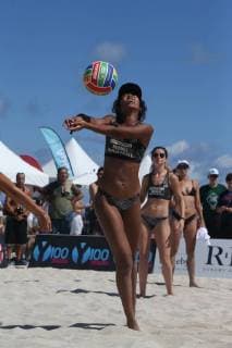 MIAMI BEACH, FL - FEBRUARY 18: Model Beach Volleyball Tournament takes places each year in Miami Beach Oceanfront between 7th and 8th. The free event open to the public features top model agencies, as well as some of the top professional volleyball players across the world, competing in a co-ed beach volleyball tournament. Copyright: xHoo-Me.com xMediaPunchx
