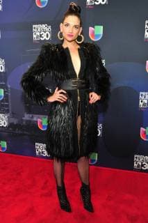 Spanish singer Natalia Jimenez poses in the press room of the 30th edition of the Lo Nuestro Award to the Latin Music, at the American Airlines Arena in Miami, USA, 22 February 2018. Famous and popular Latinos parade in carpet of Lo Nuestro Award !ACHTUNG: NUR REDAKTIONELLE NUTZUNG!  Copyright: xGIORGIOxVIERAx MIA00 20180223-636549616688267989