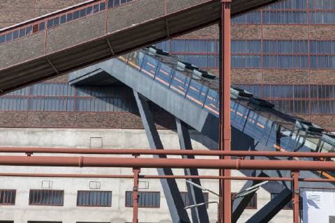 Zeche Zollverein, Welterbestätte, Kohlenwäsche mit dem Ruhrmuseum, Bandbrücken, Fahrtreppe zum Museum, *** Coal Mine Zollverein World Heritage Site Coal wash with the Ruhrmuseum Bandbrücken Escalator to the museum
