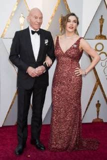 Sir Patrick Stewart and Sunny Ozell arrive on the red carpet of The 90th OscarsÂ® at the DolbyÂ® Theatre in Hollywood, CA on Sunday, March 4, 2018.  Copyright: xMichaelxBakerx 33546_021PLX