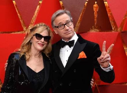 Laurie Feig and actor Paul Feig (R) arrive on the red carpet for the 90th annual Academy Awards at the Dolby Theatre in the Hollywood section of Los Angeles on March 4, 2018.  LAP20180304849 JIMxRUYMEN