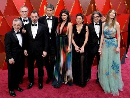 The team from Guardians of the Galaxy arrive on the red carpet for the 90th annual Academy Awards at the Dolby Theatre in the Hollywood section of Los Angeles on March 4, 2018.  LAP20180304932 JIMxRUYMEN