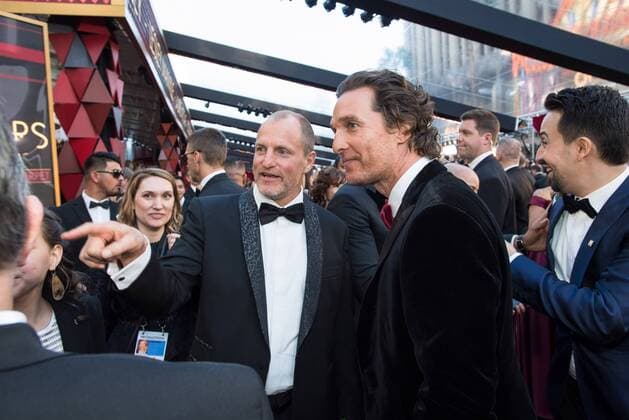 Woody Harrelson, Oscar nominee, and Matthew McConaughey arrive on the red carpet of The 90th OscarsÂ® at the DolbyÂ® Theatre in Hollywood, CA on Sunday, March 4, 2018.  Copyright: xMattxPetitx 33546_290PLX