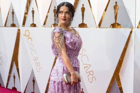 Salma Hayek arrives on the red carpet of The 90th OscarsÂ® at the DolbyÂ® Theatre in Hollywood, CA on Sunday, March 4, 2018.  Copyright: xPhilxMcCartenx 33546_321PLX