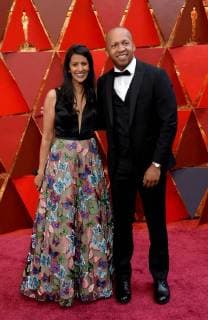 Bryan Stevenson of the Equal Justice Initiative (R) and guest arrive on the red carpet for the 90th annual Academy Awards at the Dolby Theatre in the Hollywood section of Los Angeles on March 4, 2018.  LAP20180304539 JIMxRUYMEN