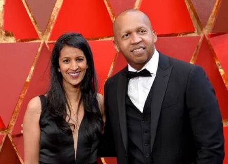 Bryan Stevenson of the Equal Justice Initiative (R) and guest arrive on the red carpet for the 90th annual Academy Awards at the Dolby Theatre in the Hollywood section of Los Angeles on March 4, 2018.  LAP20180304540 JIMxRUYMEN