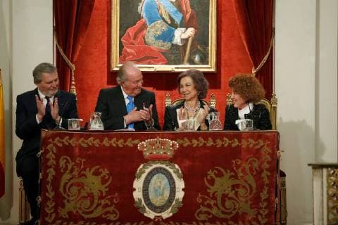 (L-R) Spanish Government s Spokesman and Education and Culture Minister, Inigo Mendez de Vigo, Spanish emeritus King Juan Carlos I and Queen Sofia and Spanish Royal History Academy Director Maria del Carmen Iglesias Cano attend an act by Spanish Royal History Academy to honor King Juan Carlos I 80th birthday that was celebrated on 05 January, in Madrid, Spain, 05 March 2018. Spanish Royal History Academy to honor King Juan Carlos I !ACHTUNG: NUR REDAKTIONELLE NUTZUNG!  Copyright: xJuanJoxMartinx GRAF5521 20180305-636558769574296668
