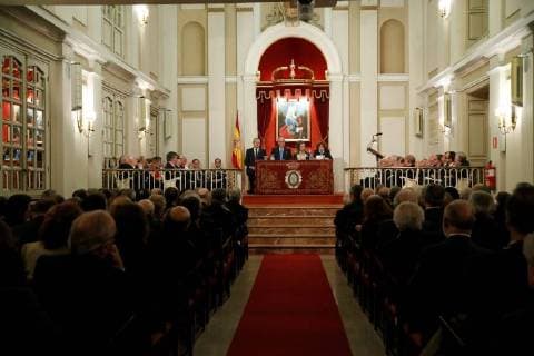 (L-R) Spanish Government s Spokesman and Education and Culture Minister, Inigo Mendez de Vigo, Spanish emeritus King Juan Carlos I and Queen Sofia and Spanish Royal History Academy Director Maria del Carmen Iglesias Cano attend an act by Spanish Royal History Academy to honor King Juan Carlos I 80th birthday that was celebrated on 05 January, in Madrid, Spain, 05 March 2018. Spanish Royal History Academy to honor King Juan Carlos I !ACHTUNG: NUR REDAKTIONELLE NUTZUNG!  Copyright: xJuanJoxMartinx GRAF5522 20180305-636558770924320668