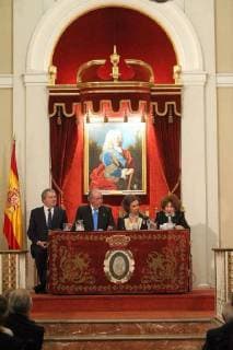 Acto academico con motivo del 80 aniversario de Su Majestad el Rey Don Juan Carlos en la Real Academia de Historia JUAN CARLOS DE BORBON Y BORBON;SOFIA DE GRECIA;INIGO MENDEZ DE VIGO; 05 03 2018 Kings Juan Carlos and Sofia during the academic ceremony with the that the Royal Academy of History pays homage to Don Juan Carlos on the occasion of its 80th anniversary, which was held on January 5 on Monday 05 March 2018. CordonPress EP888  CasaxReal Acto academico con motivo del 80 aniversario de Su Majestad el R
