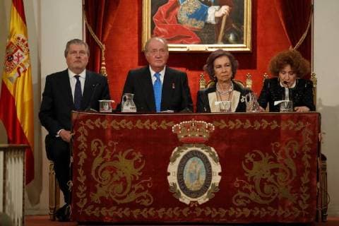 05-03-2018 Spain King Juan Carlos and Queen Sofia attend an act by the Spanish Royal History Academy in Madrid, Spain The event was held to honor King Juan Carlos I on the occation of his 80th birthday that was celebrated on 05 January 2018.  Copyright: xPPE xTHORTONx
