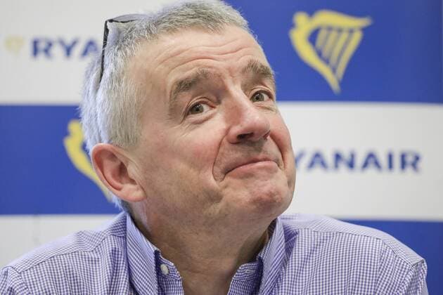 Ryanair CEO Michael O Leary pictured during a press conference of Irish low-cost airline Ryanair, Tuesday 06 March 2018, in Brussels.  ERICxLALMAND 05307967