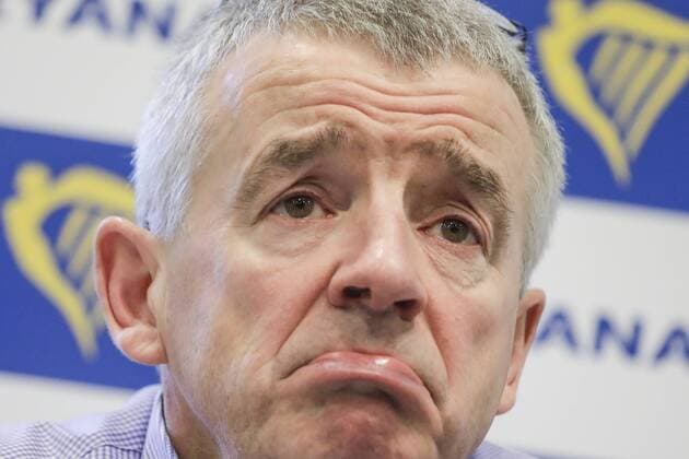 Ryanair CEO Michael O Leary pictured during a press conference of Irish low-cost airline Ryanair, Tuesday 06 March 2018, in Brussels.  ERICxLALMAND 05307969