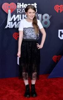 Actress Ashley Gerasimovich arrives for the iHeartRadio Music Awards at The Forum in Inglewood, California on March 11, 2018. Turner s TBS, TNT, and truTV channels broadcasted the ceremony live from The Forum.  LAP20180311014 JIMxRUYMEN