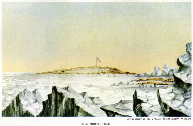 The North Pole. Imaginary sketch by Sir John Ross. 1777-1856, Alaska United States Copyright: Topfoto  !ACHTUNG AUFNAHMEDATUM GESCHÄTZT! UnitedArchives1291529