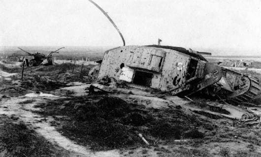 The death of a the tank Zillebeke The ruins near Ypres, Copyright: Topfoto  !ACHTUNG AUFNAHMEDATUM GESCHÄTZT! UnitedArchives1296483