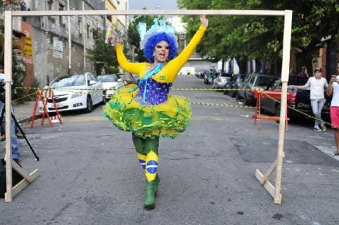 March 12, 2018 - SoÂ£O Paulo, SoÂ£o Paulo, Brazil - SAO PAULO SP, SP 12 03 2018 DRAG QUEEN FOOTBALL :Drag Queens play open-air football in celebration of a nightclub birthday in SoÂ£o Paulo. SoÂ£O Paulo Brazil - ZUMAf126 20180312_zap_f126_023 Copyright: xCrisxFagax