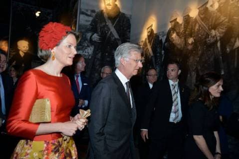 King Philippe and Queen Mathilde on the state visit in Canada. Visit of the Wolrd War I Remembrance activity in the presence of the Honourable Seamus O Regan, Minister of Veterans affairs ans associate Minister of National Defence. 13 march, Ottawa, Canada F. Andrieu Agencepeps Reporters Roi Philippe et la Reine Mathilde durant la visite d Etat au Canada. Visite du musÃ 