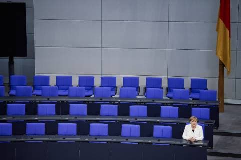 Bilder des Tages Bundeskanzlerin Angela Merkel, CDU, auf der Regierungsbank im Bundestag in Berlin. 14.03.2018. Berlin Deutschland *** Chancellor Angela Merkel CDU at the government bank in the Bundestag in Berlin 14 03 2018 Berlin Germany Copyright: xFelixxZahn photothek.netx