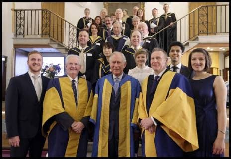 . 14 03 2018. London, United Kingdom. Royal College of Music Awards Ceremony. Britain s Prince Charles, poses for a group photograph with prize winners and Honorands at the Royal College of Music, during the college s annual awards ceremony in London, Wednesday, March 14, 2018. The Prince is President of the Royal College of Music. .  xImagesx xPoolx IIM-17247-0007
