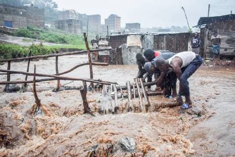 Due to the heavy tragic rainfalls in Nairobi, most slums dwellers from one of Africa s largest Slum Kibera, today mourn after loosing families, properties and Homes leaving them with no where to go to. The heavy ongoing Rainfalls are feared to cause many deaths to mostly young Kids and youths as they go to schools crossing one of the main Rivers dividing through Kibera. , Nairobi 